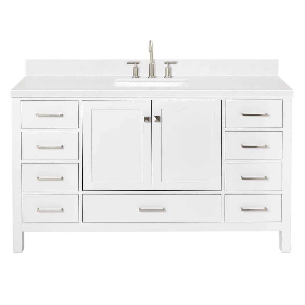 Ariel A060scqrvo Cambridge 60" Free Standing Single Basin Vanity Set - White