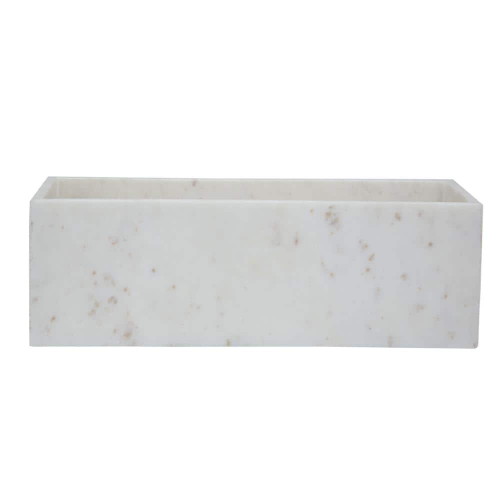 A&B Home  Rectangular Marble Tray - White.