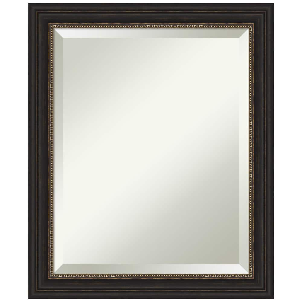 Amanti Art Accent Bronze Narrow Beveled Wood Wall Mirror 23.5 x 19.5 in.