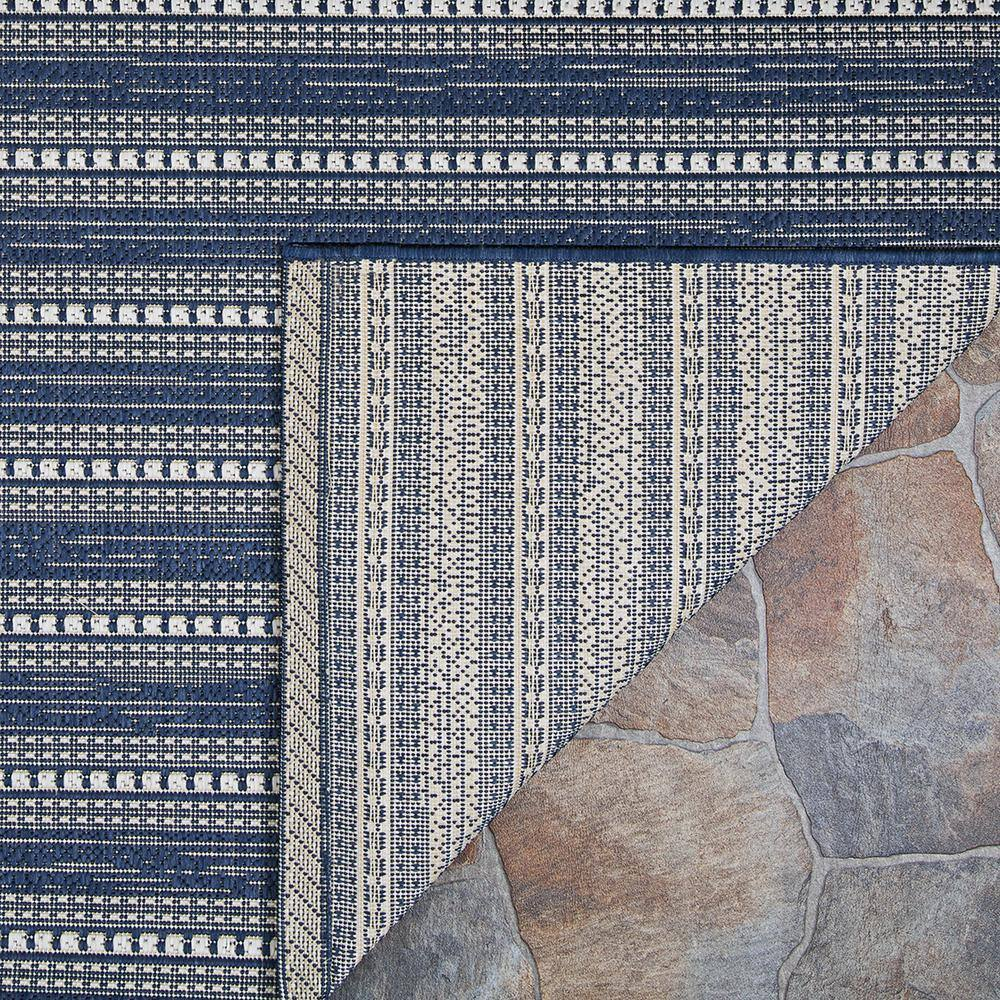 Couristan Afuera Beachcomber 3' x 5' Marine Striped Nautical Outdoor Rug