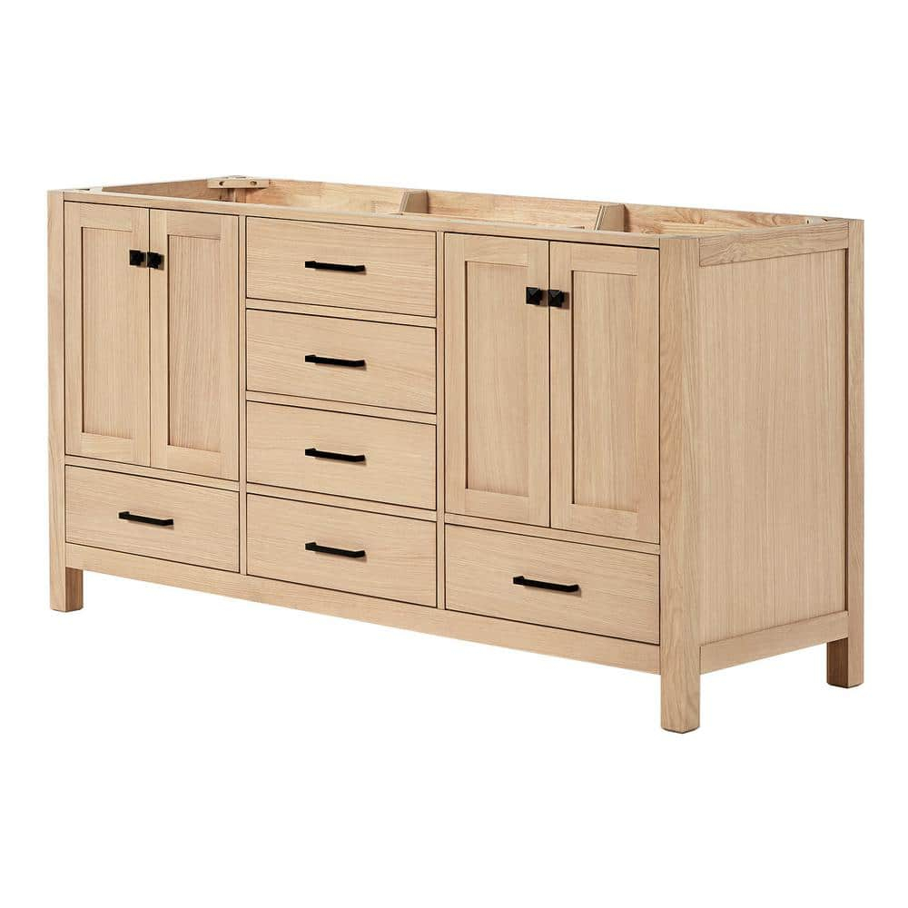 66 in. W Bath Vanity Cabinet Without Top in Oak Cambridge 21.5 in. D x 34.5 in. H Double Freestanding