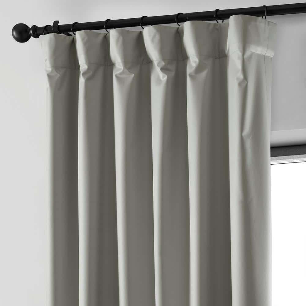 Exclusive Fabrics  Essential Polyester Solid Blackout Curtains - Thermal Insulated Window Curtains Rod Pocket (Single Panel) 50 X 84 - Greige