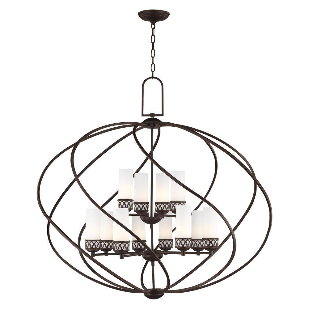 Livex Lighting 47199-67 Westfield 12-Light Foyer Chandelier, Olde Bronze