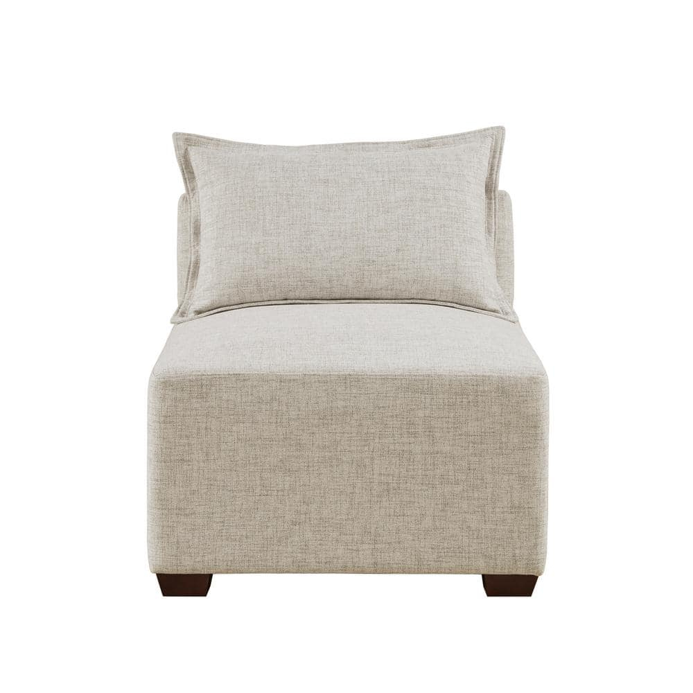 INK+IVY Molly Modern Woven Fabric Upholstered Modular Armless Chair in Tan