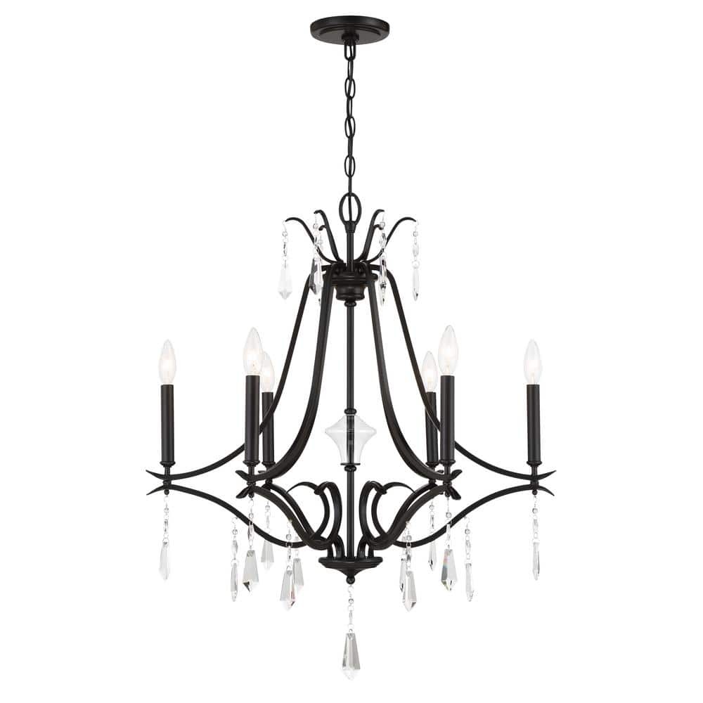 4446-66A-Minka Lavery-Laurel Estate - 6 Light Chandelier-31.75 Inches Tall and 26.75 Inches Wide-Coal Finish    -Traditional Installation