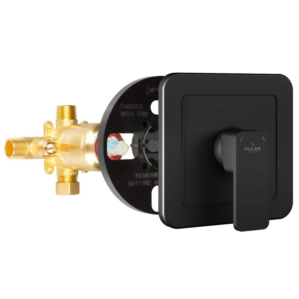 Tru-Temp 1-Handle Pressure Balanced 1/2 in. Rough-In Valve Trim Kit in Matte Black (Valve Included)