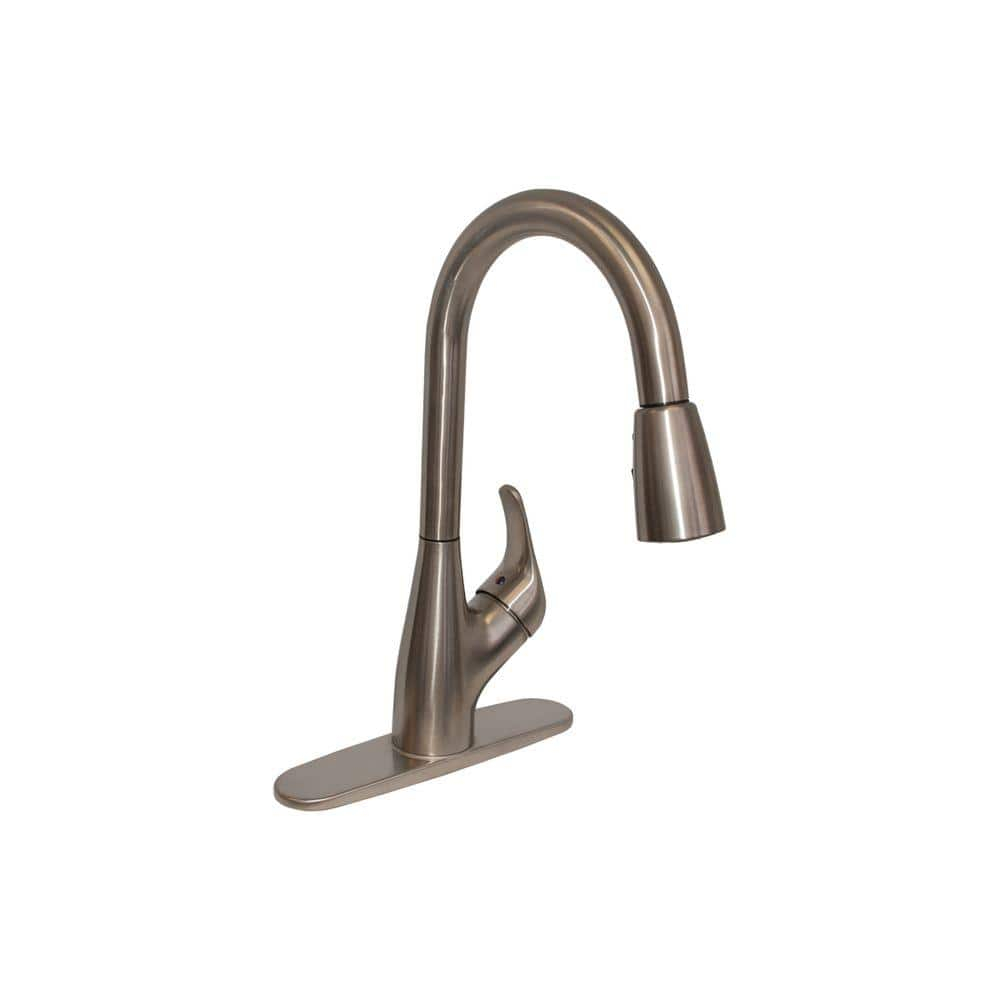 EZ-FLO 10389 Kitchen Faucet with High Arc Pull-Down Spray, One-Handle, Brush Nickel