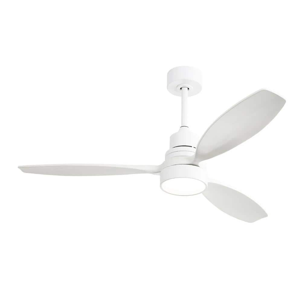 Moserein 52'' Indoor Ceiling Fan with Light and Remote Control,3 Blades,Reverse Airflow,White