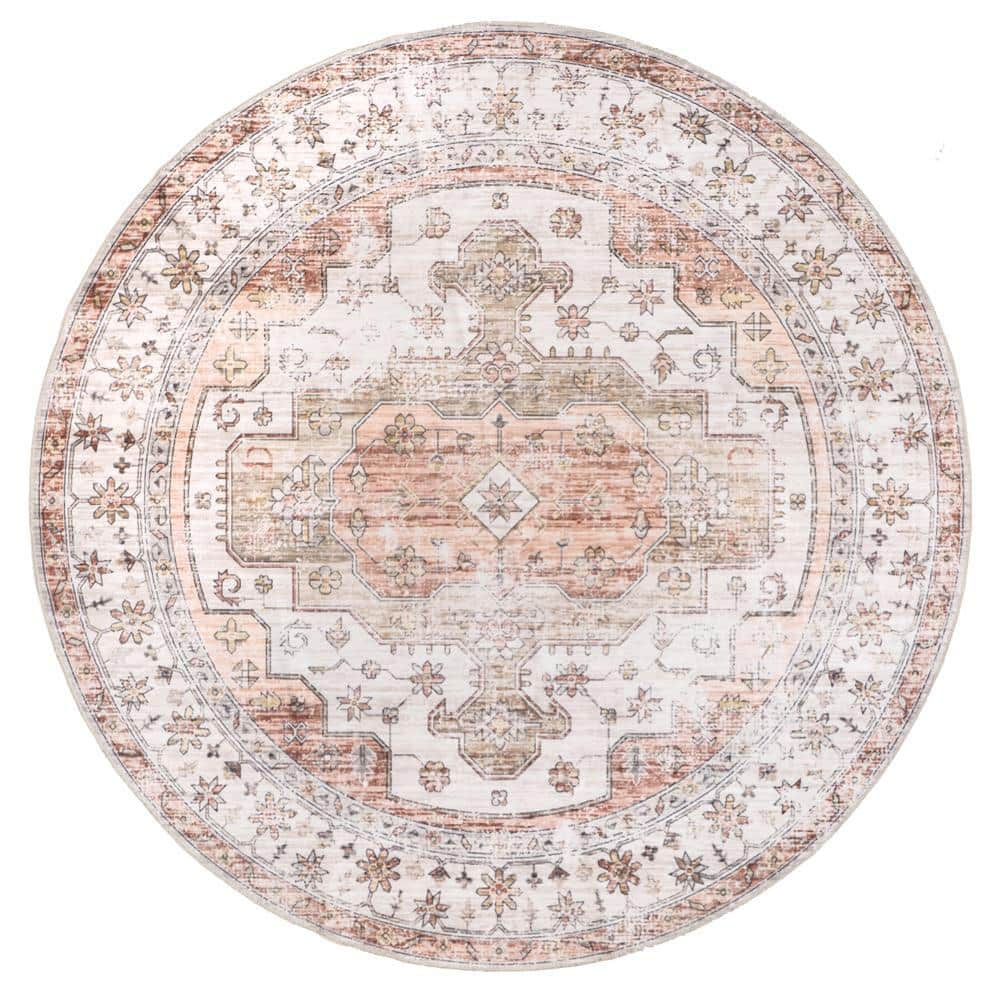 nuLOOM Banks Vintage Machine Washable Area Rug, 6', Beige