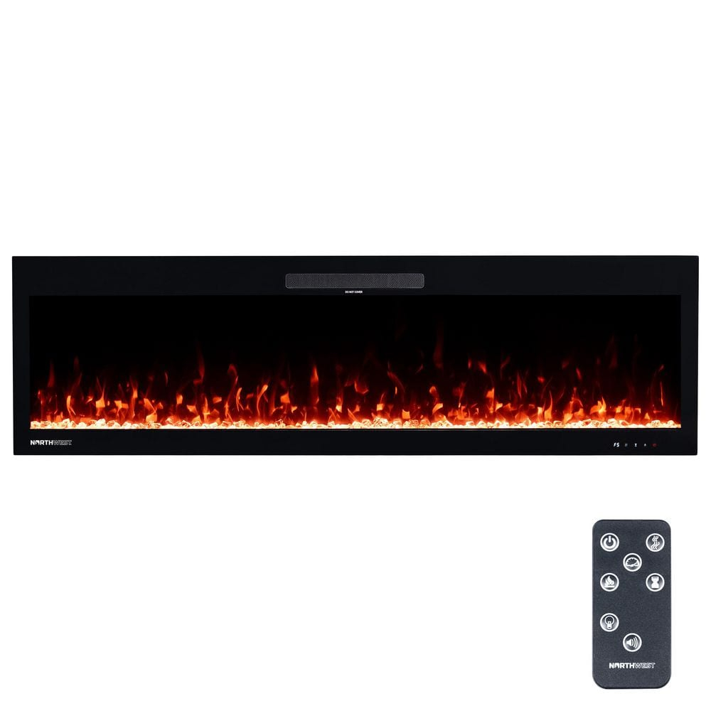 Northwest 60 Inch Electric Fireplace with Fire Crackling Sounds and Remote