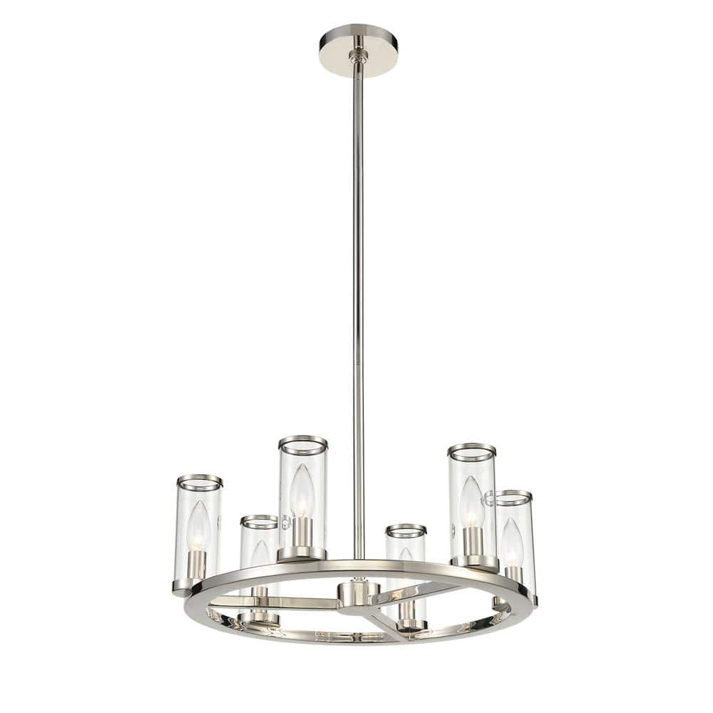 Revolve 6 - Light Dimmable Wagon Wheel Chandelier