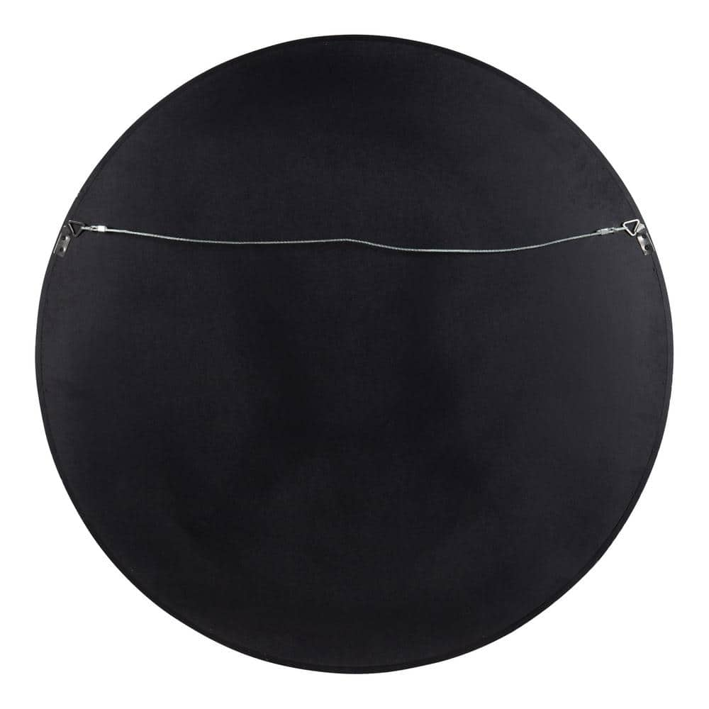 Kate and Laurel Valenti Farmhouse Round Wall Mirror, 28 Inch Diameter, Gray, Decorative Circle Mirror