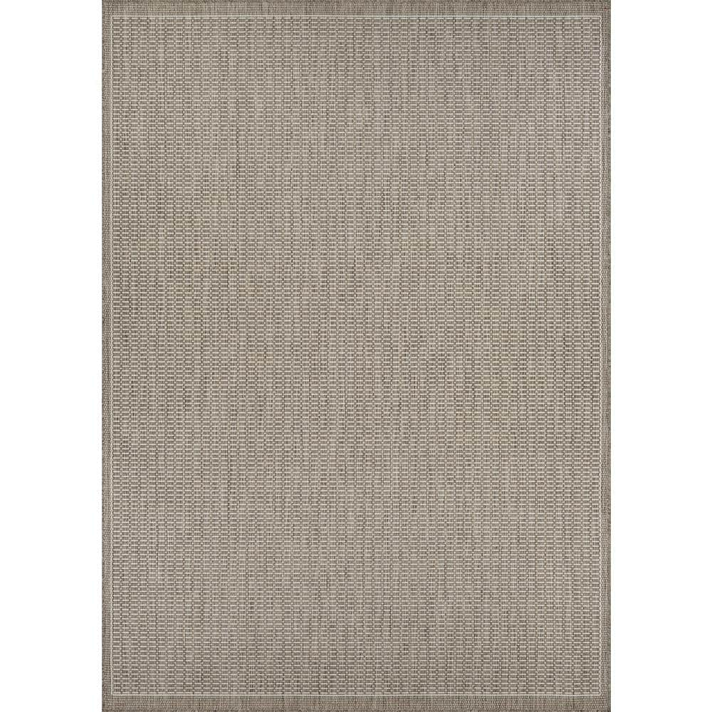 Couristan Recife Saddle Stitch Indoor /Outdoor Area Rug, Champagne- Taupe, 8'6" x 13'