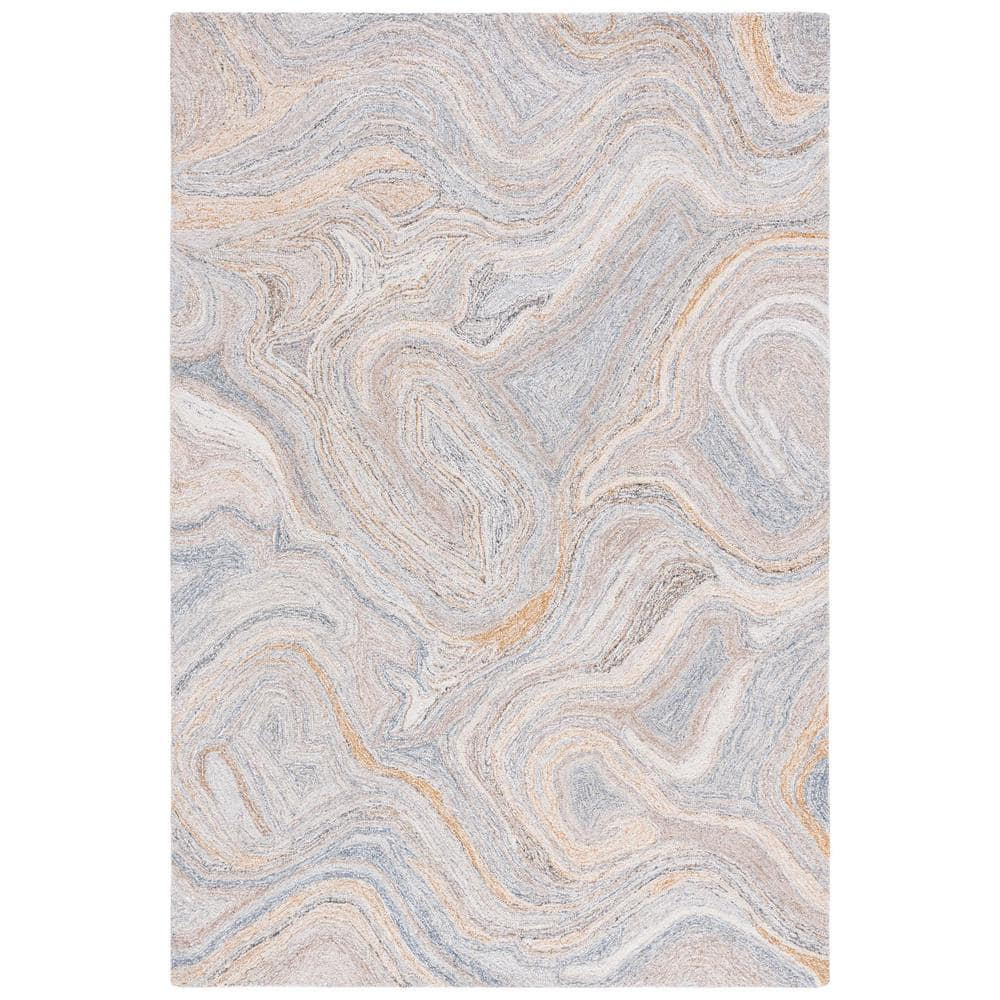 SAFAVIEH Abstract Allure Corina Swirl Area Rug, Grey/Brown, 4' x 6'