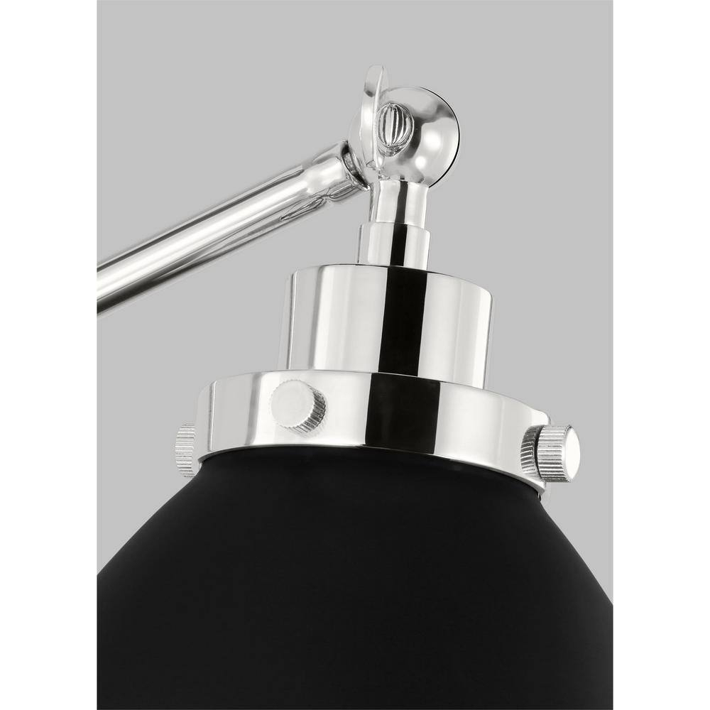 Wellfleet 46'' Adjustable Dome Floor Lamp Set in Polished Nickel
