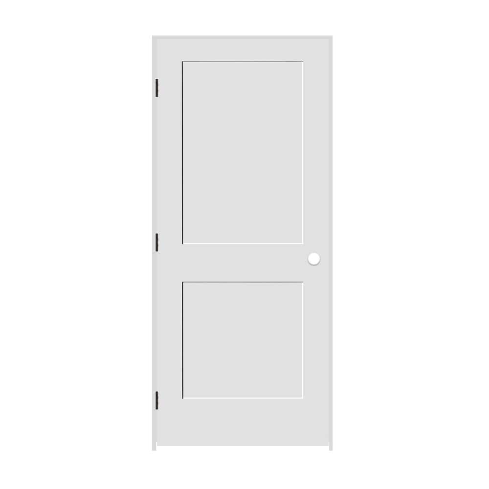 36" x 80" White Primed MDF Interior Door with Oil Rubbed Bronze Hinges