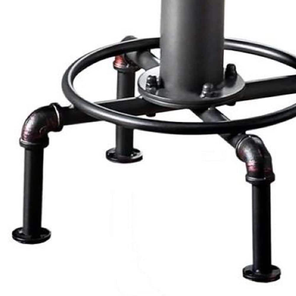Fire Hydrant Shape Metal Counter Height Chair Set of 2 Antique Black - Saltoro Sherpi