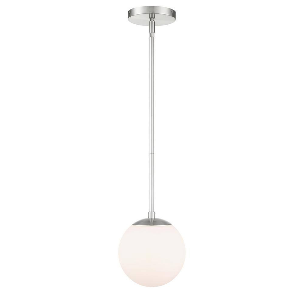 Niveous 7" Brushed Nickel Glass LED Globe Pendant