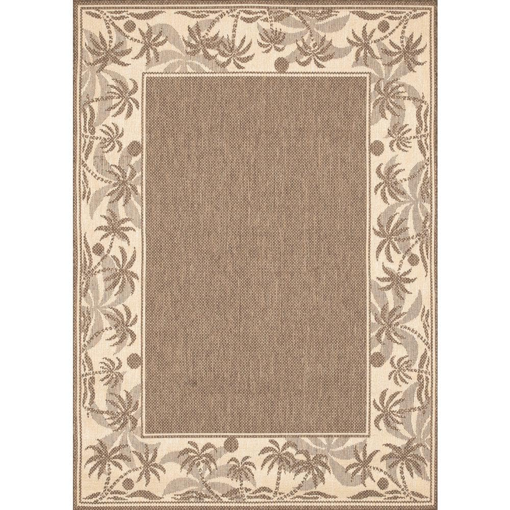 Couristan 5.75' x 9' Beige Island-Inspired Rectangular Area Throw Rug