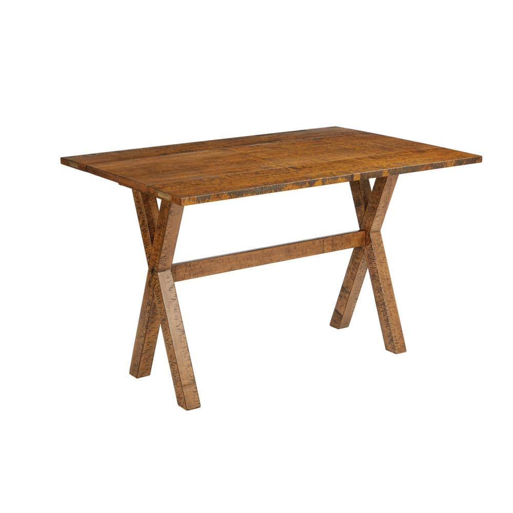 OSP Home Furnishings McKayla Flip Top Table in Distressed Brown Finish