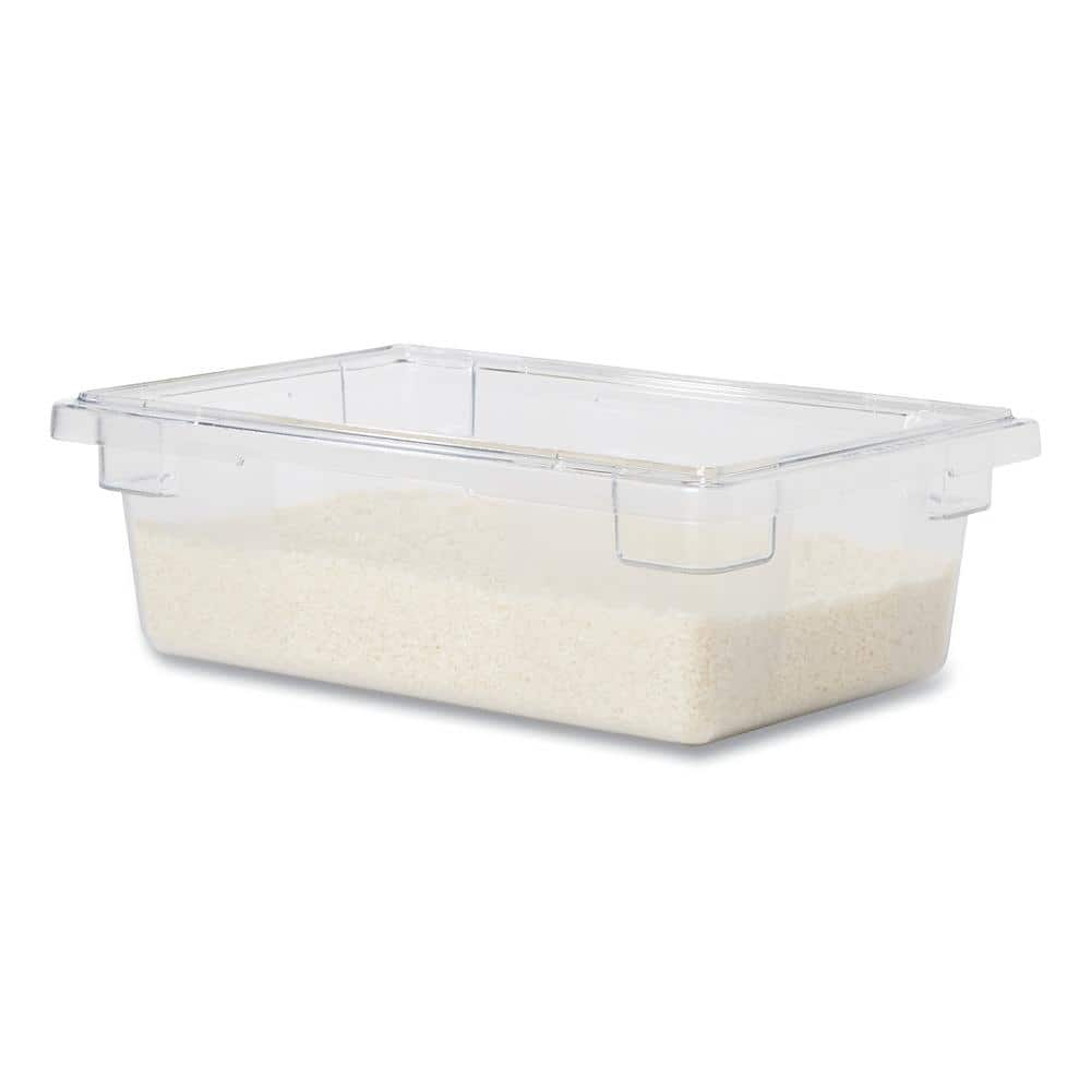 Rubbermaid Commercial Food/Tote Boxes, 3.5 gal, 18 x 12 x 6, Clear, Plastic