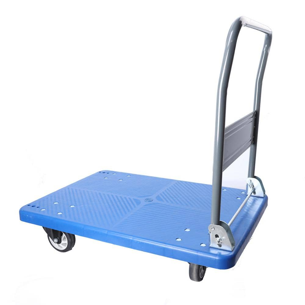 Push Cart Dolly 660 lbs. Capacity Platform Truck Foldable Platform Cart Upgraded Heavy Duty Moving Cart with PU Wheels for Home Garden Warehouse Garage Workshops