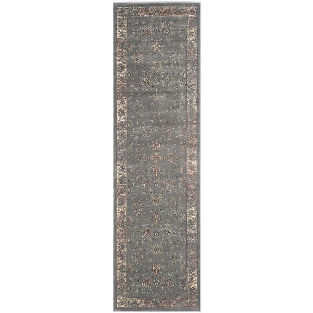 SAFAVIEH Vintage Jaxon Traditional Runner Rug, Grey/Multi, 2'2" x 12'