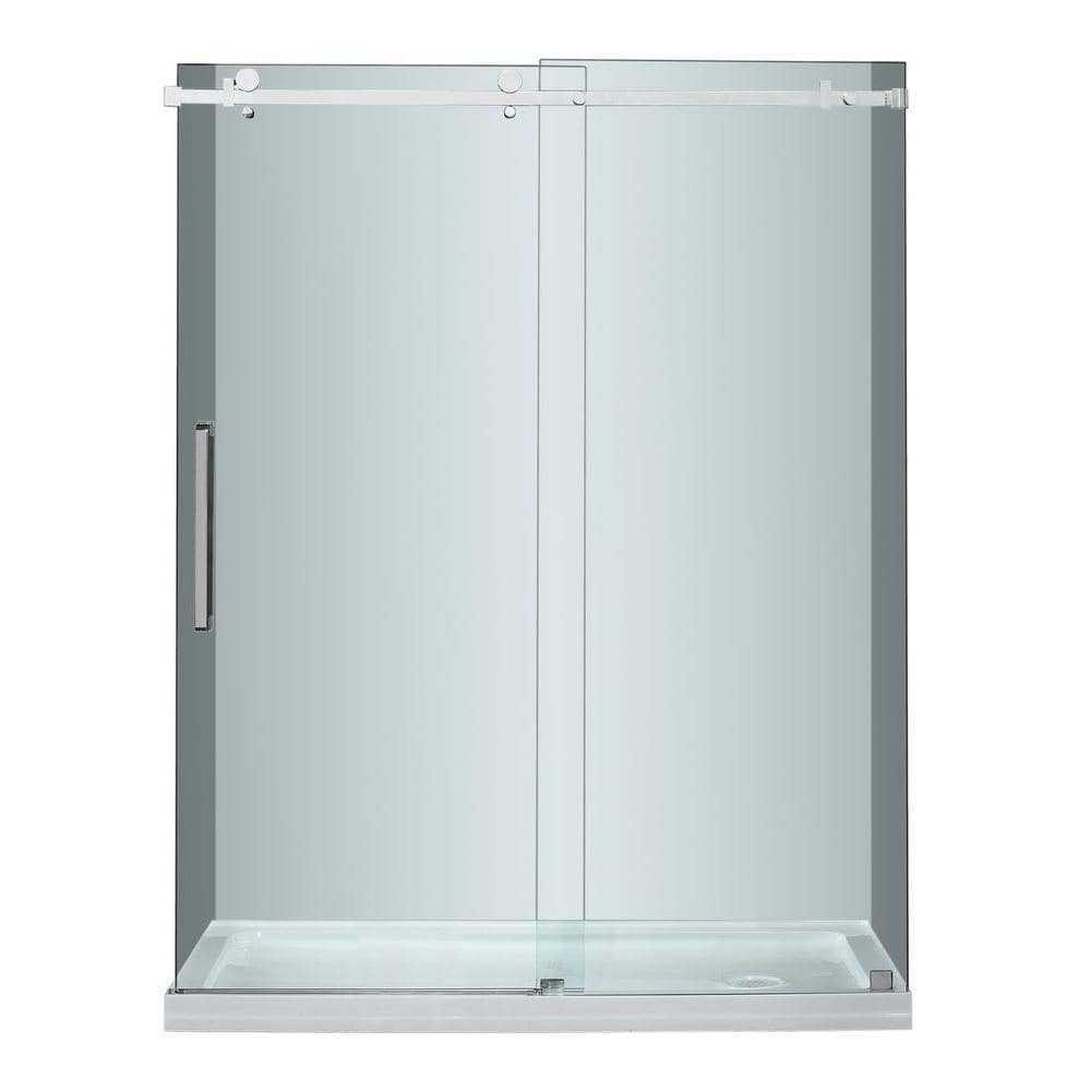 Aston SDR976-TR-SS-60-10-R Moselle 77.5" Single Sliding Frameless Shower Door