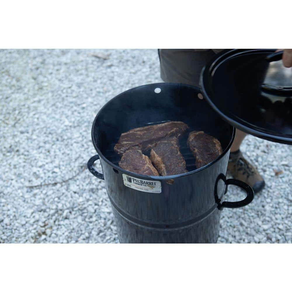 Pit Barrel Cooker Junior Package - 14 Inch Drum Smoker | Porcelain Coated Steel Drum BBQ Grill