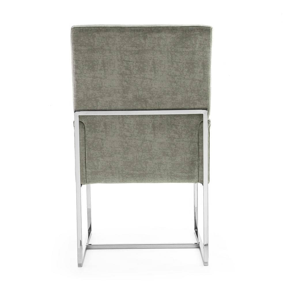 High-Back Steel Velvet Upholstered Arm Chair