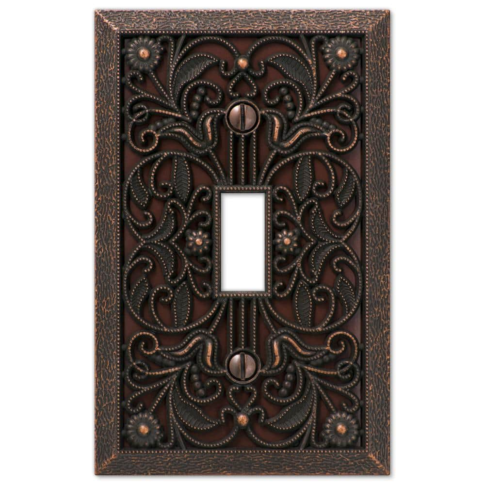 AmerTac Filigree No Subject 1 - Gang Toggle Light Switch Standard Wall Plate