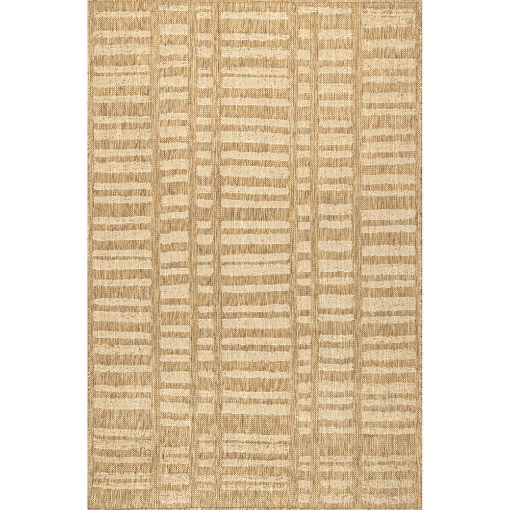 Marin Contemporary Beige 4 ft. x 6 ft. Indoor/Outdoor Patio Area Rug