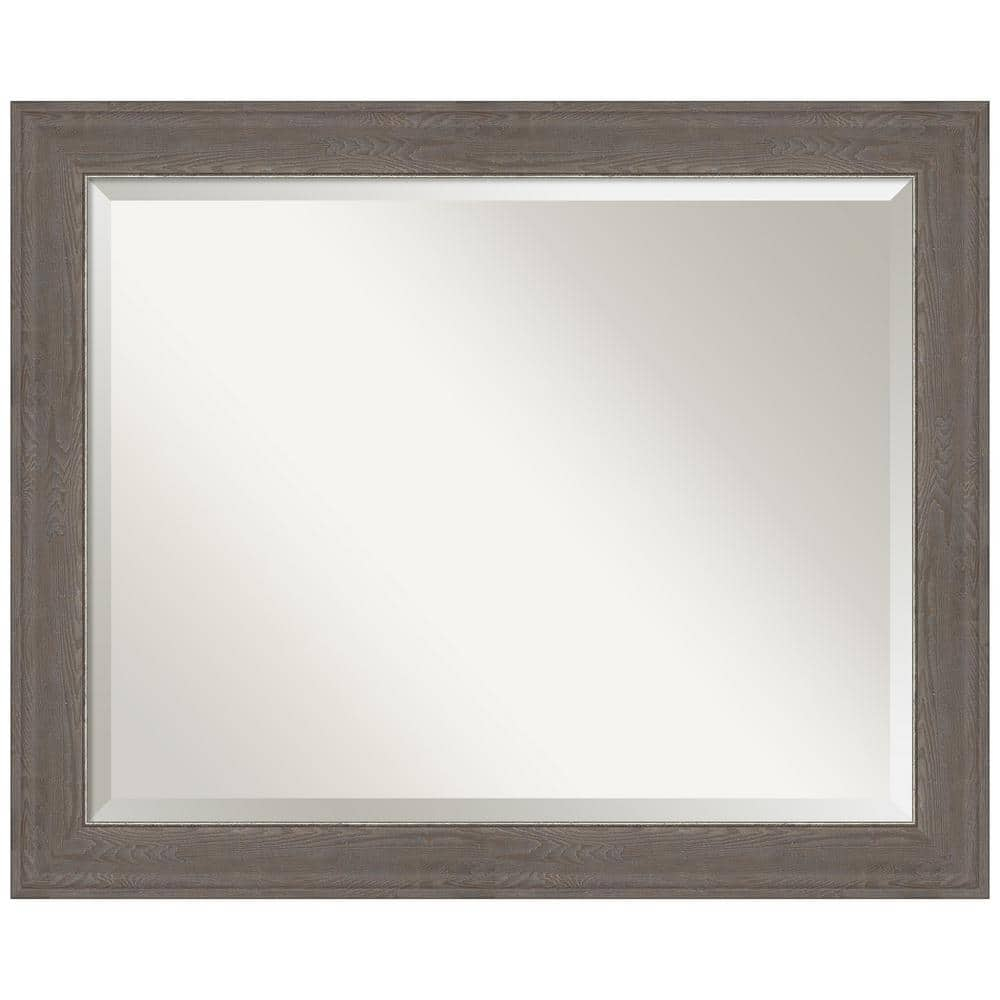 Amanti Art Alta Brown Grey Framed Wall Mirror - 20.62 x 24.62 in