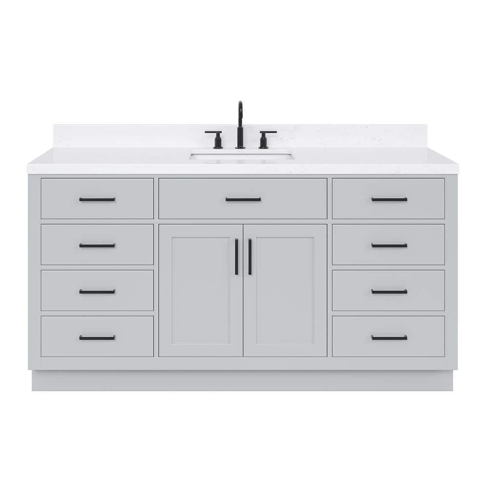 Ariel T066scqrvo Hepburn 66" Free Standing Single Basin Vanity Set - Grey