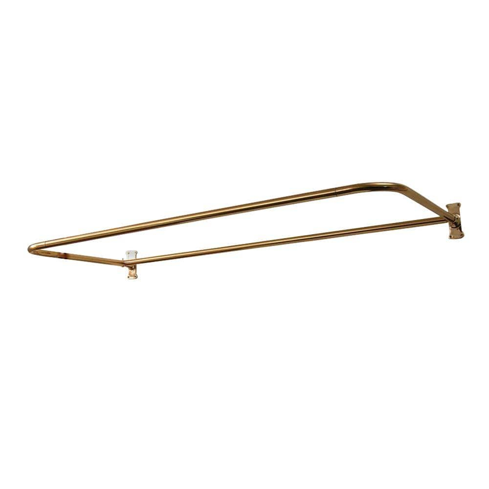 60'' D-Shaped Fixed Shower Curtain Rod