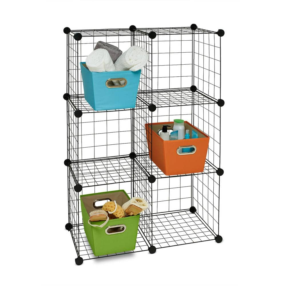 Honey-Can-Do 6 Pack Modular Mesh Storage Cubes Black (985456HCD) SHF-09484