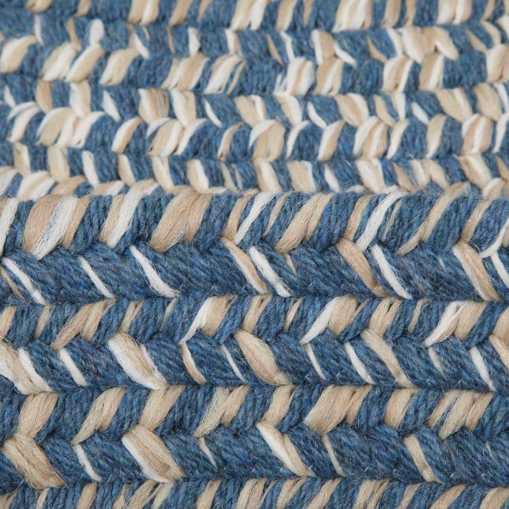 Tremont Denim Tweed 7'x9' Oval Braided Wool-Blend Rug
