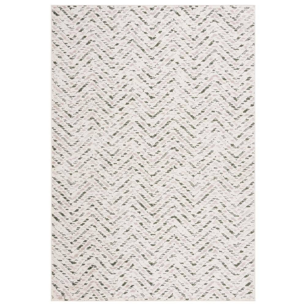 SAFAVIEH Adirondack Altan Striped Area Rug, Ivory/Dark Green, 5'1" x 7'6"