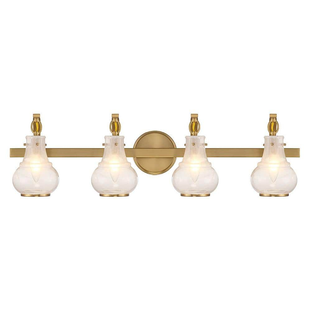 Savoy House Adams 4 - Light Vanity in  Warm Brass
