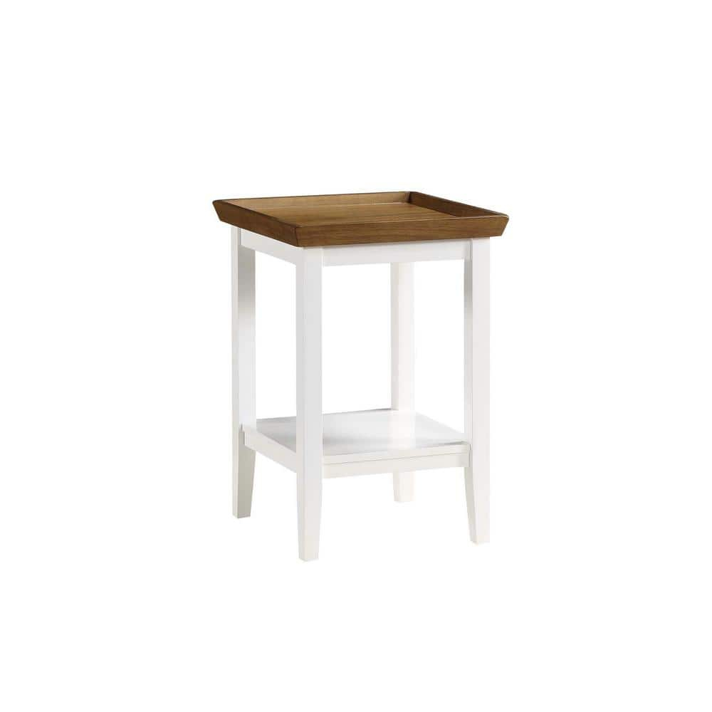 Convenience Concepts Ledgewood End Table, Driftwood / White, 18 in x 18 in x 26 in