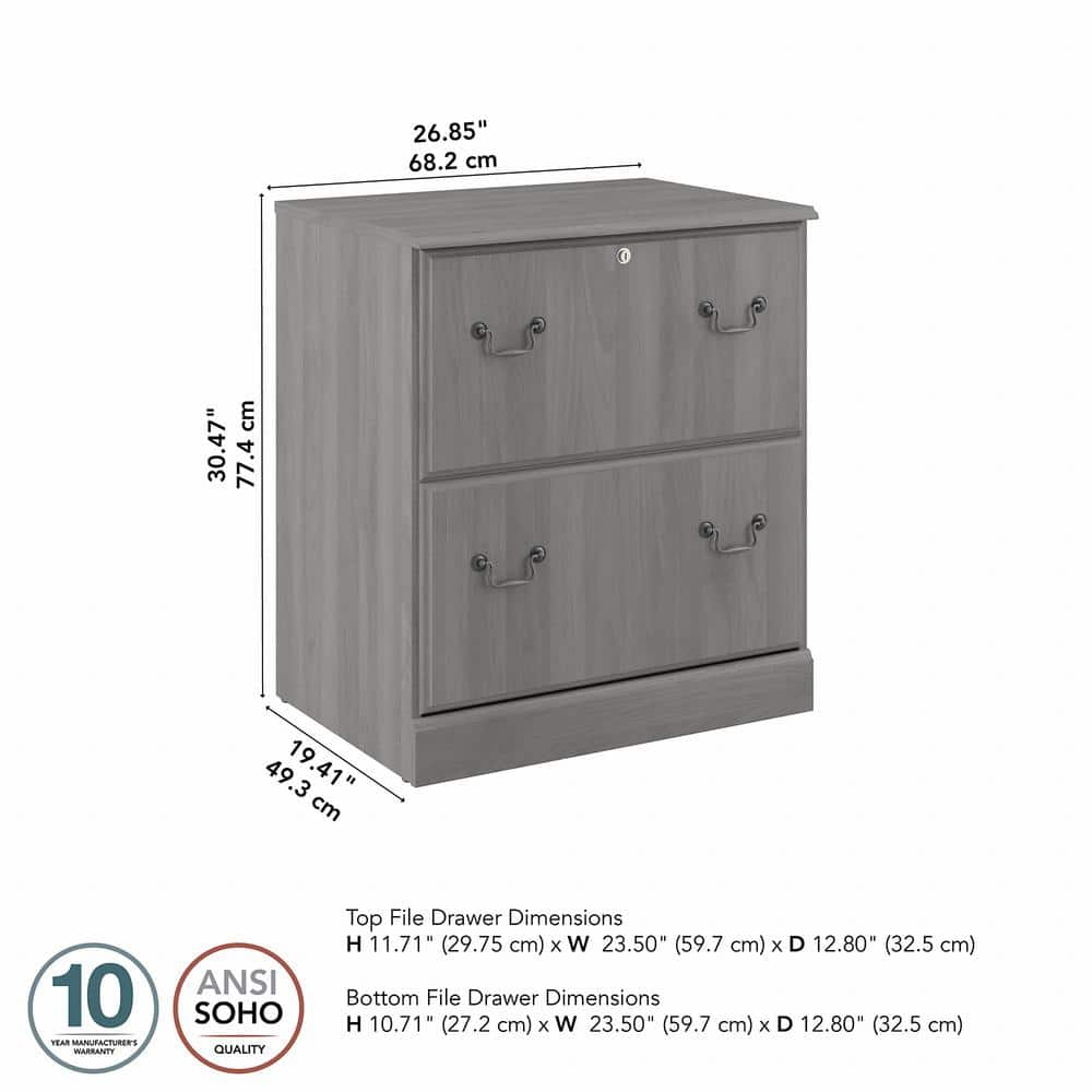 Saratoga 2 Drawer Lateral File Cabinet in Modern Gray