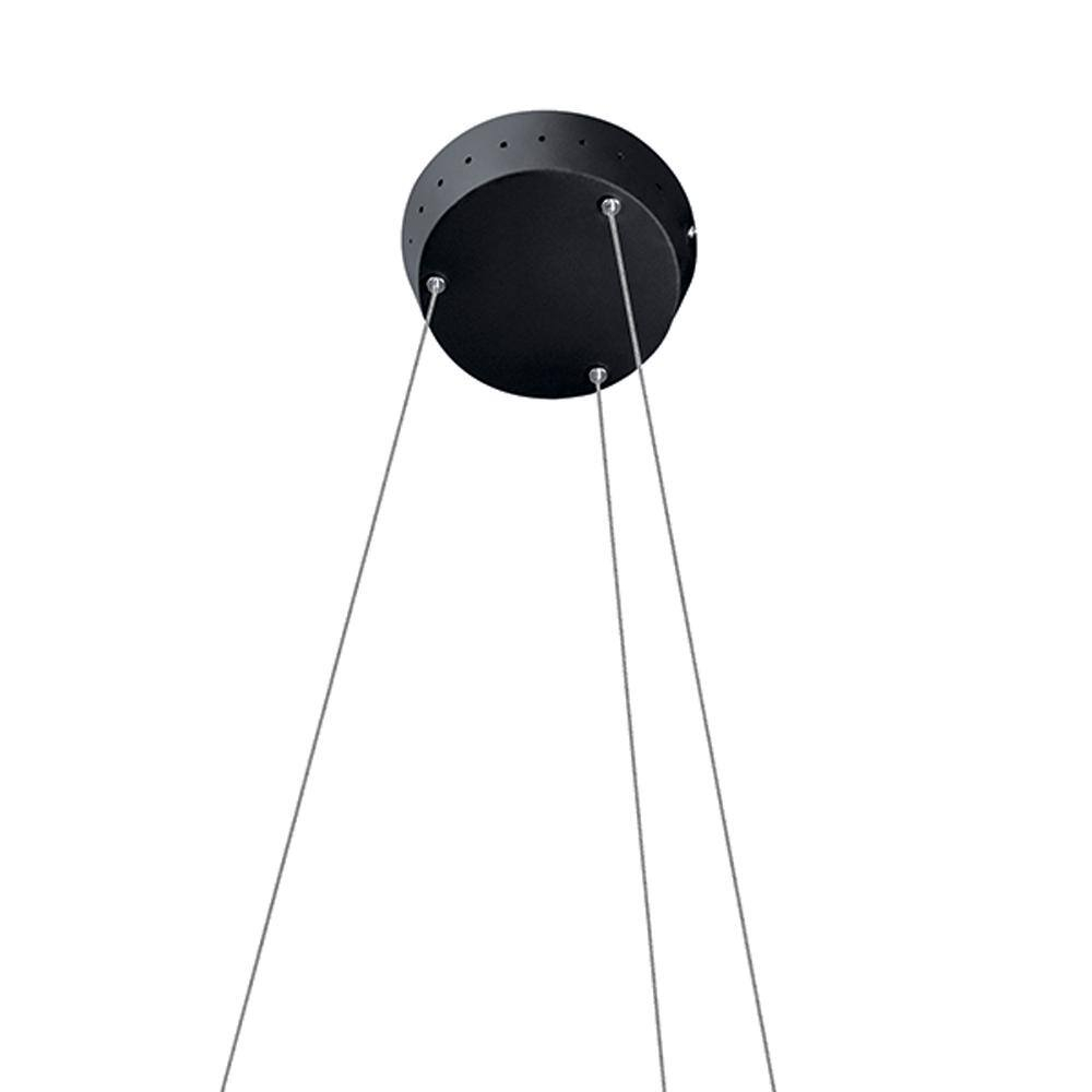 Textured Black Floating Ring LED Pendant with Cool White Light