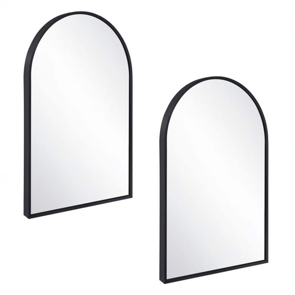 Design House Maeve Arched Wall Mirror with Black Frame, 36-Inch by 24-Inch, 2-Pack