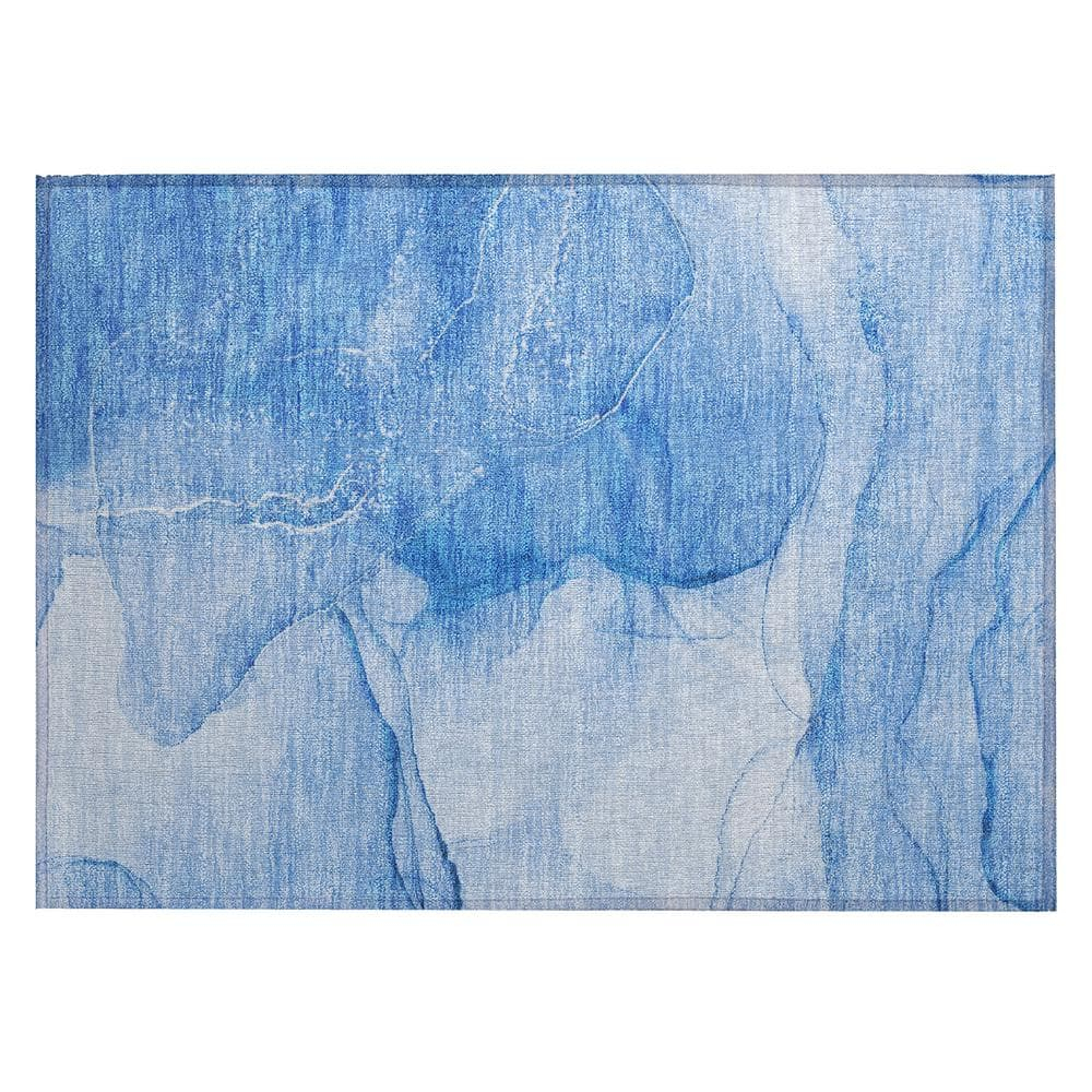 Chantille ACN507 Blue 1 ft. 8 in. x 2 ft. 6 in. Machine Washable Indoor/Outdoor Geometric Area Rug