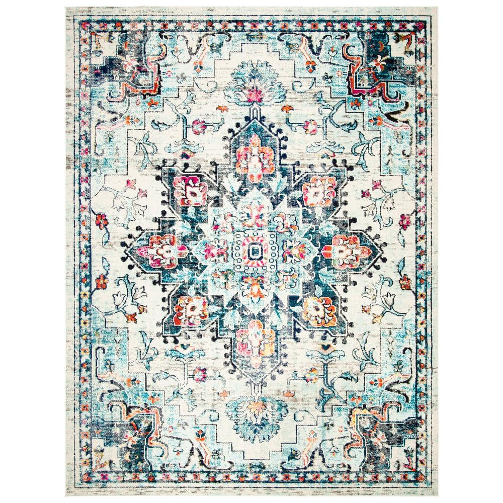 SAFAVIEH Madison Dalia Oriental Area Rug, Cream/Blue, 10' x 14'