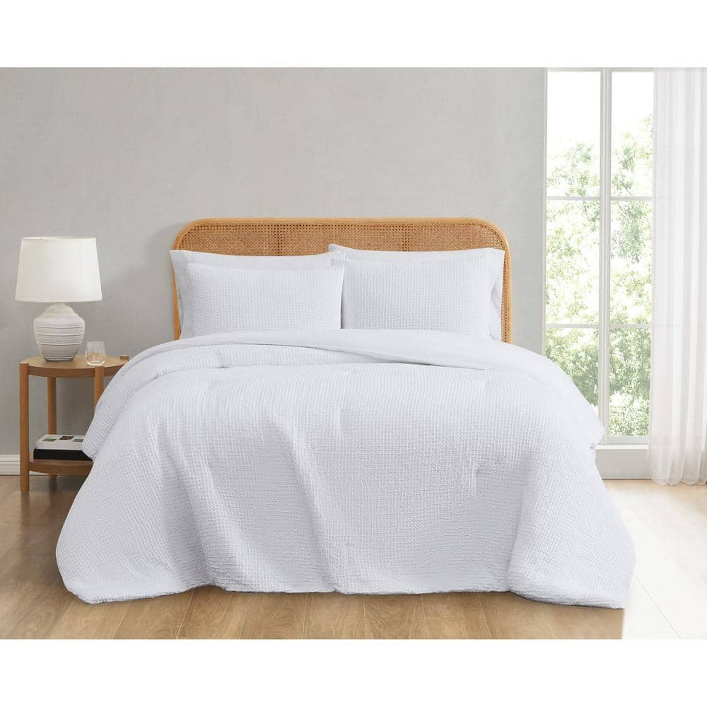 Truly Soft Textured Waffle Weave Comforter Set
