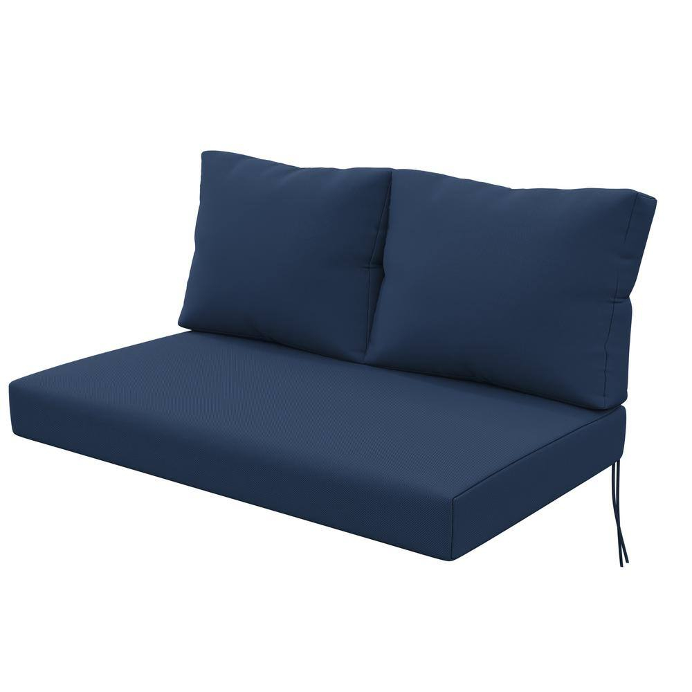 Outdoor Loveseat Cushion, Waterproof Fade & Tear Resistant Seat and Backrest Cushion Set for Patio Furniture,46x24 Inch, Navy