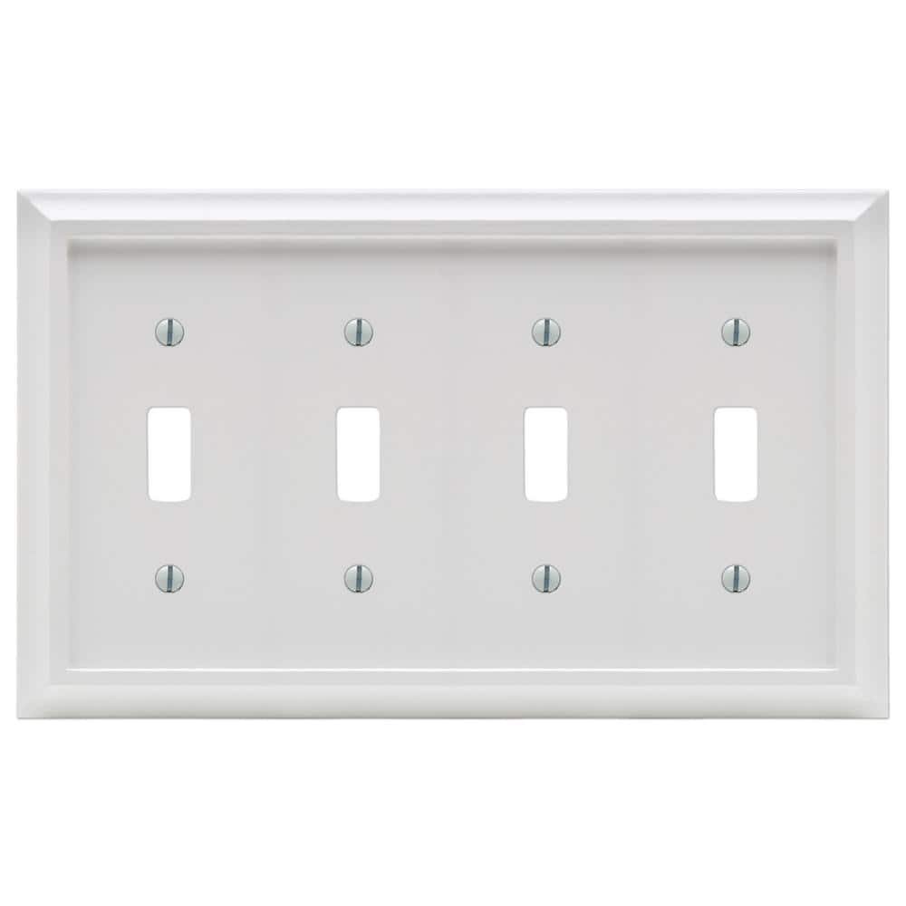 Deerfield No Subject 4 - Gang Toggle Light Switch Standard Wall Plate