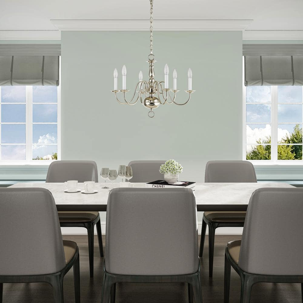 Livex Lighting Williamsburgh Chandelier in Polished Nickel