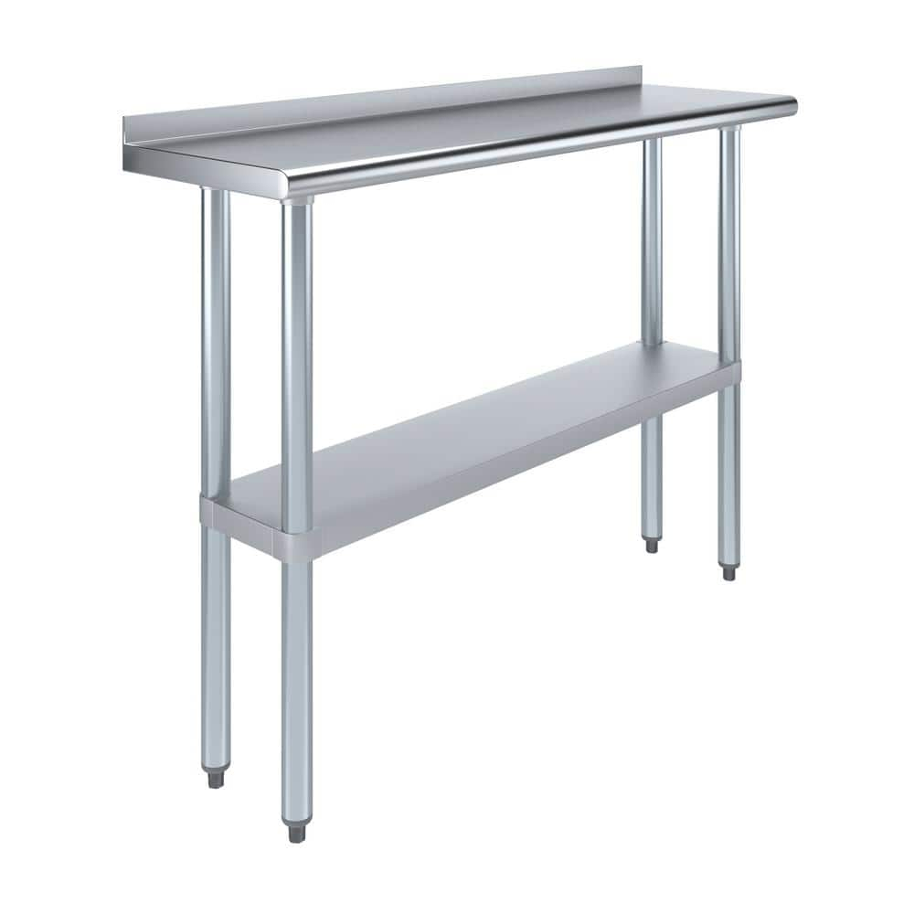 48" Stainless Steel Kitchen Utility Table with Adjustable Shelf